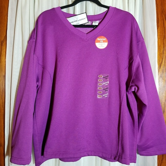 Jennifer Lauren Tops - Women's plus size basic purple sweatshirt NWT 2X